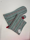Hearth & Hand Kitchen Oven Mitt & Pot Holder Set – Green Striped Heat Resistant Pair