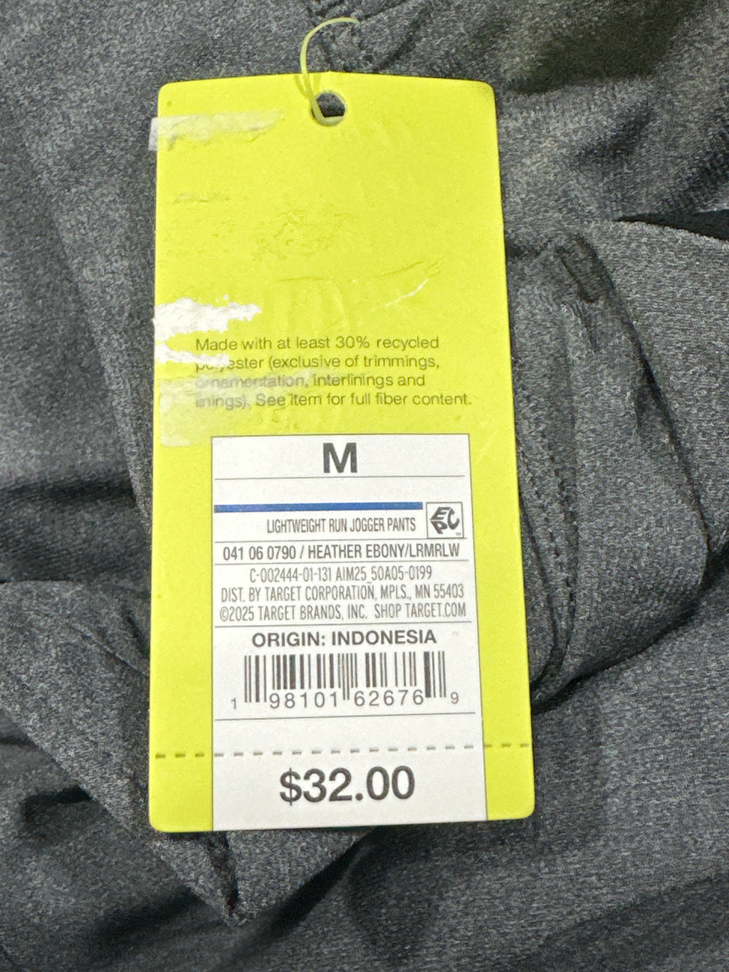 All in Motion men's heather ebony lightweight run jogger pants, photo 5