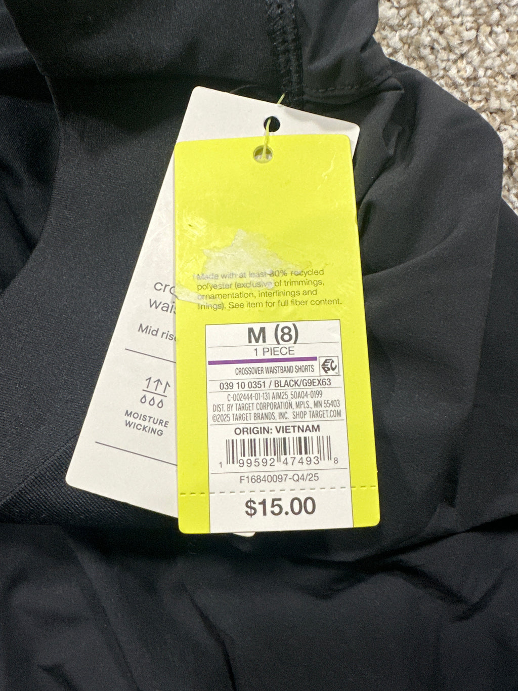 All in Motion women's black crossover waistband shorts, photo 5