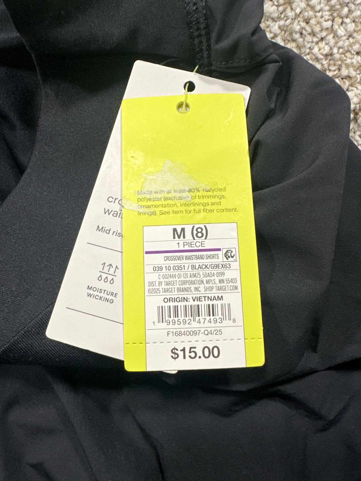 All in Motion women's black crossover waistband shorts, photo 5