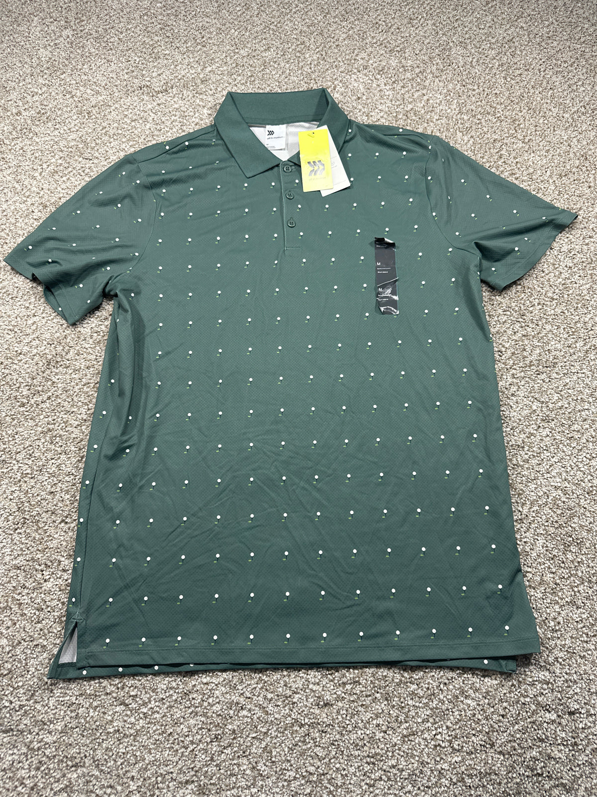All in Motion men's pine green textured polo, photo 1
