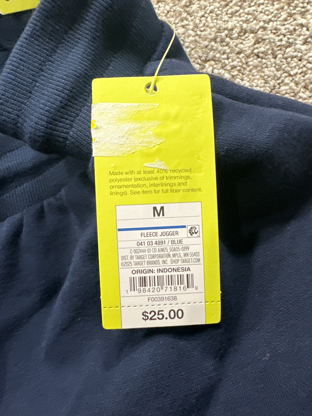 All in Motion men's navy fleece joggers, photo 5