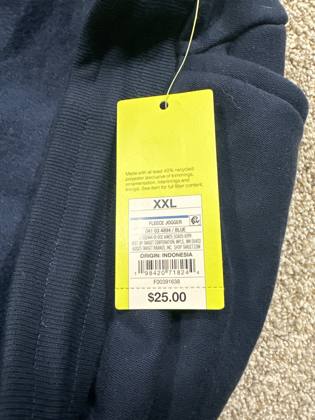 All in Motion men's navy fleece joggers, photo 5