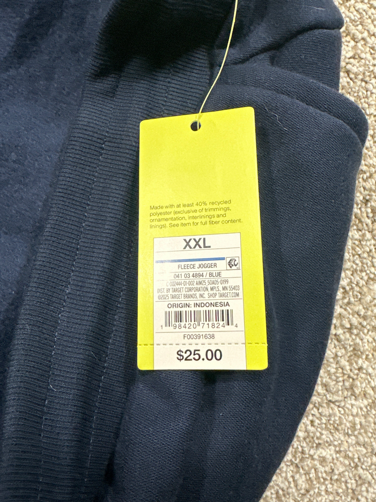 All in Motion men's navy fleece joggers, photo 5