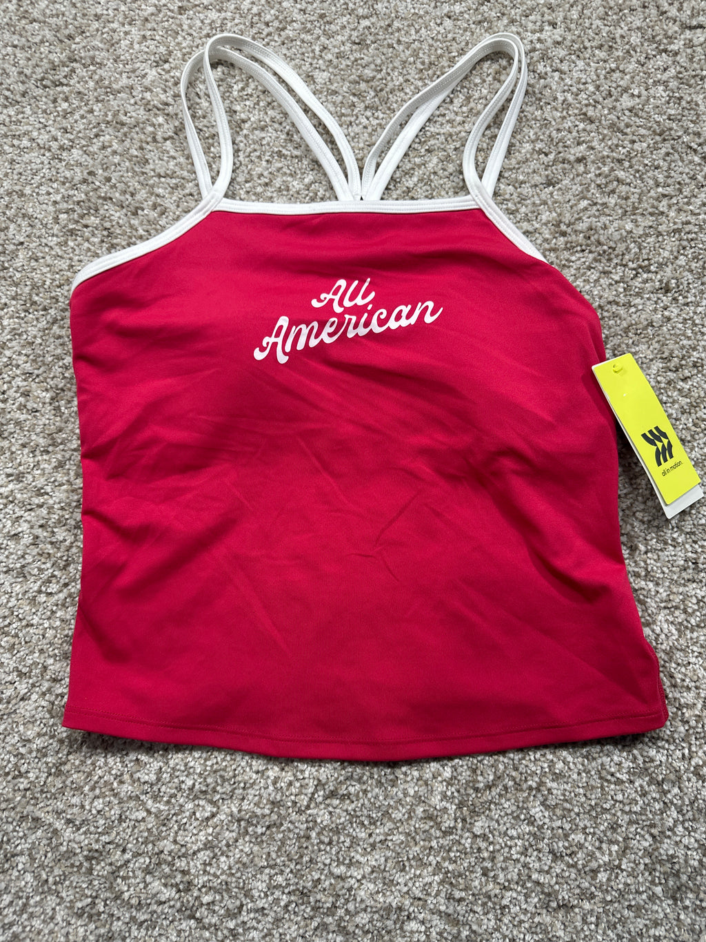 All in Motion girls red All American strappy tank, photo 1