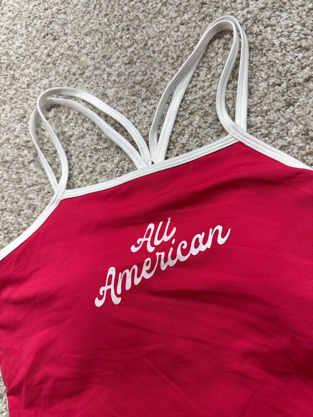 All in Motion girls red All American strappy tank, photo 2