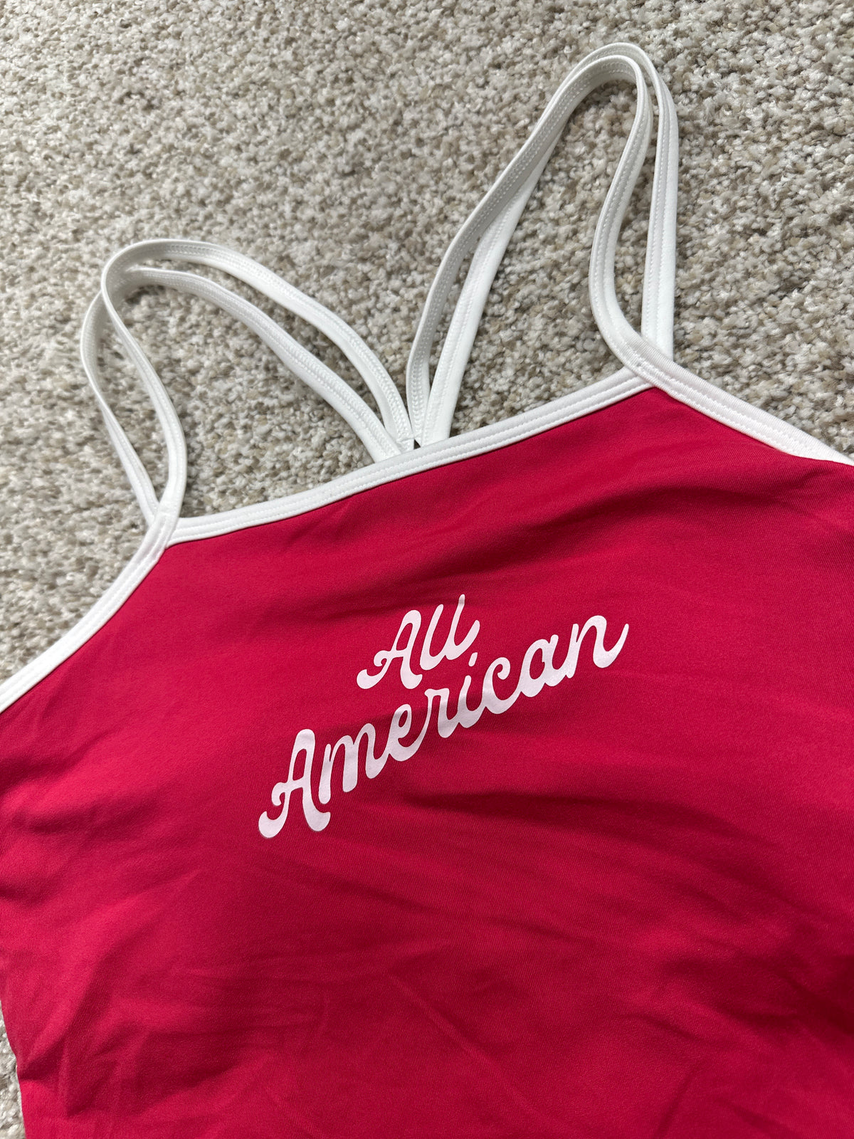 All in Motion girls red All American strappy tank, photo 2