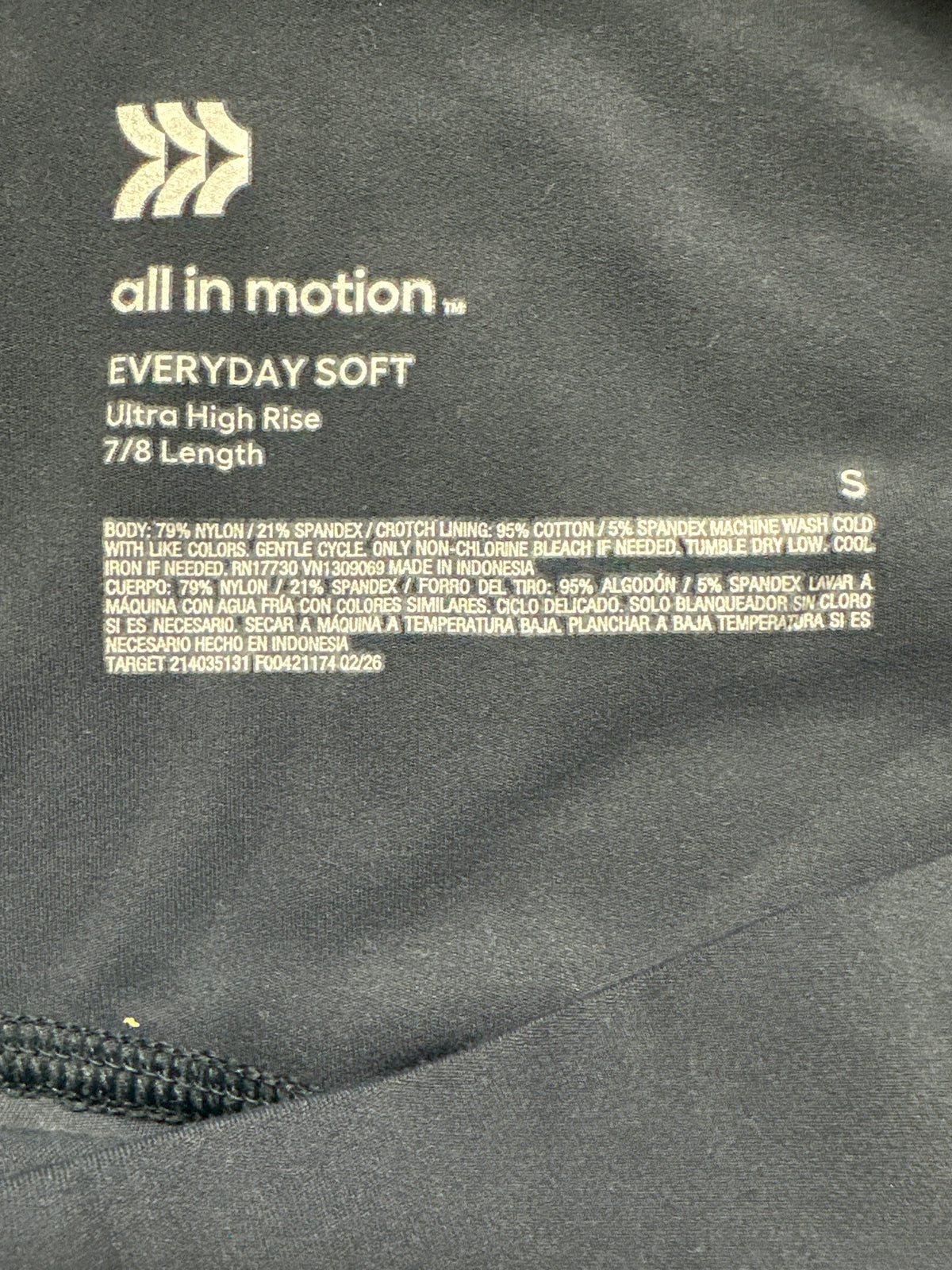 All in Motion women's navy 7/8 leggings photo 2