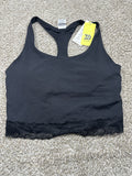 All in Motion Women's Black Everyday Soft Lace Hem Tank Top Size Medium