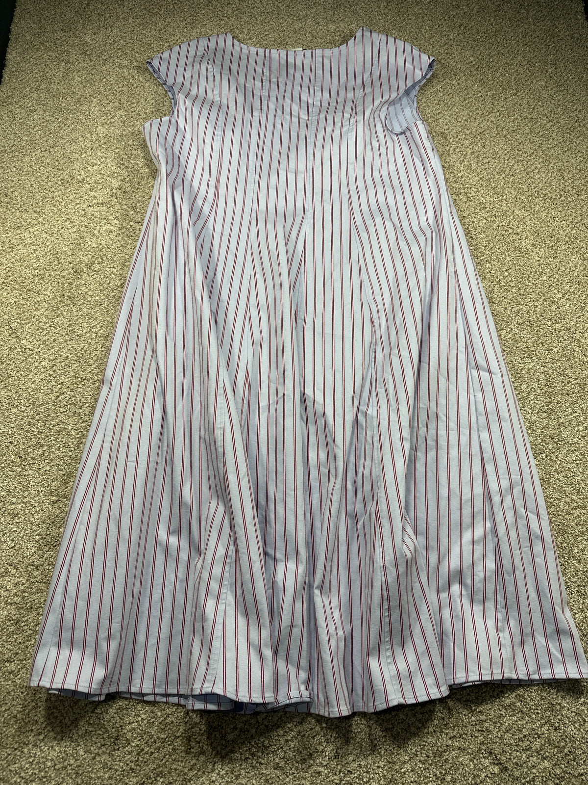 Ava & Viv Women's Plus Blue Red Striped Cap Sleeve Midi A-Line Dress Size 24