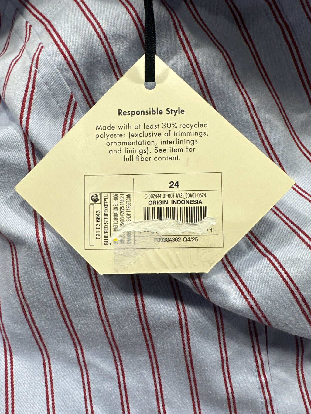 Ava & Viv Women's Plus Blue Red Striped Cap Sleeve Midi A-Line Dress Size 24