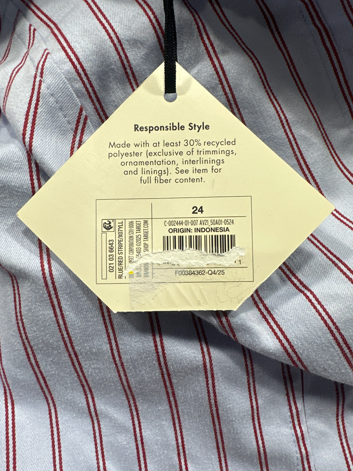 Ava & Viv Women's Plus Blue Red Striped Cap Sleeve Midi A-Line Dress Size 24
