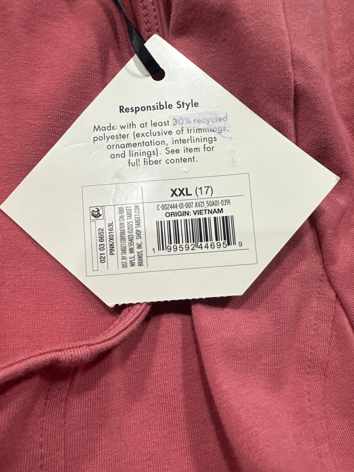 Ava & Viv Women's Plus Pink Short Sleeve Seamed Knit Midi T-Shirt Dress XXL