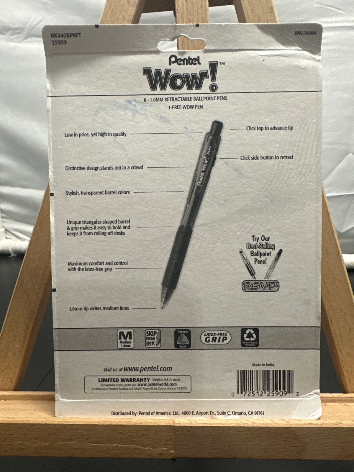 Pentel Wow ballpoint pen pack detail