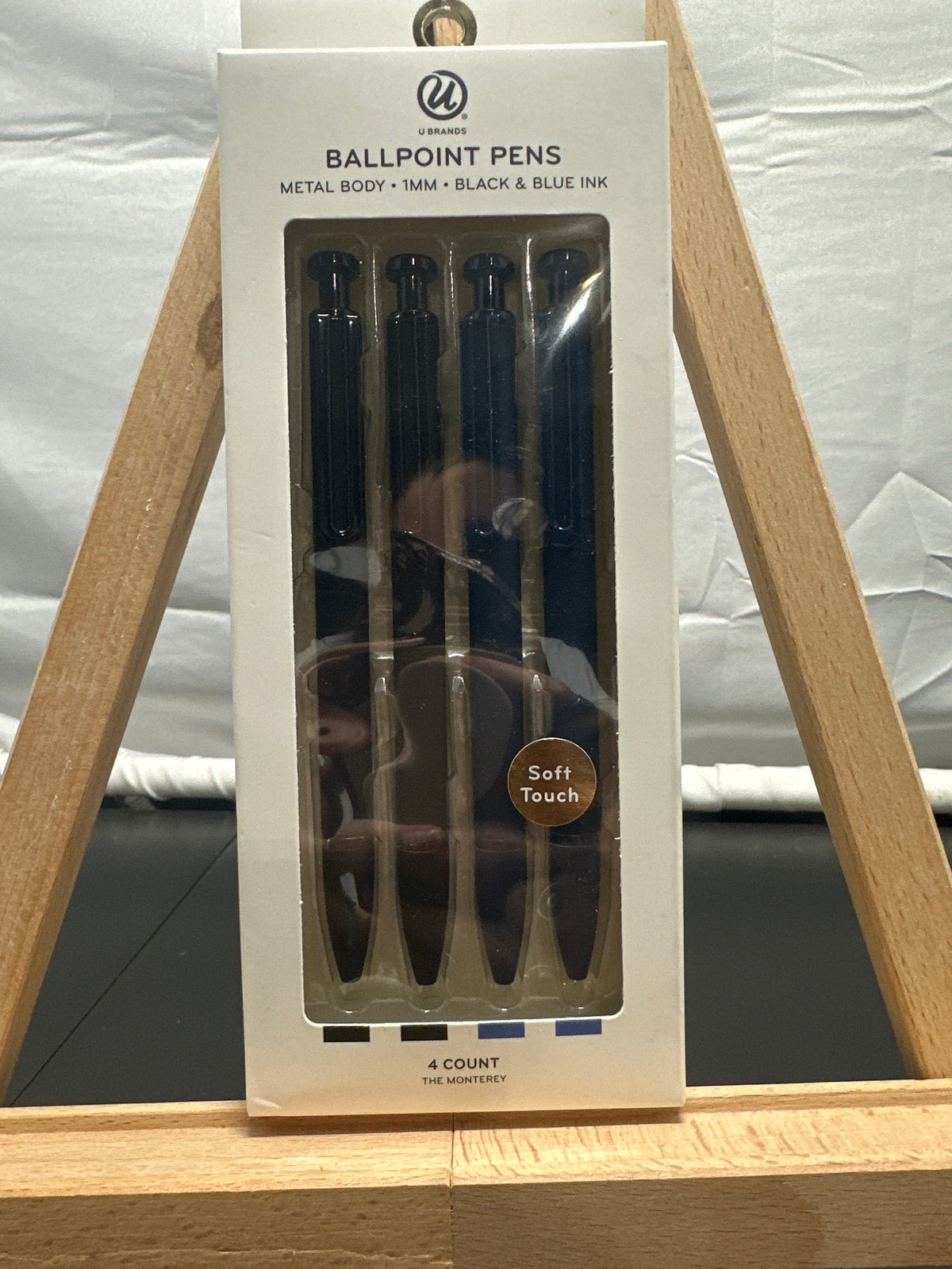 U Brands The Monterey 4 count black and blue ballpoint pens