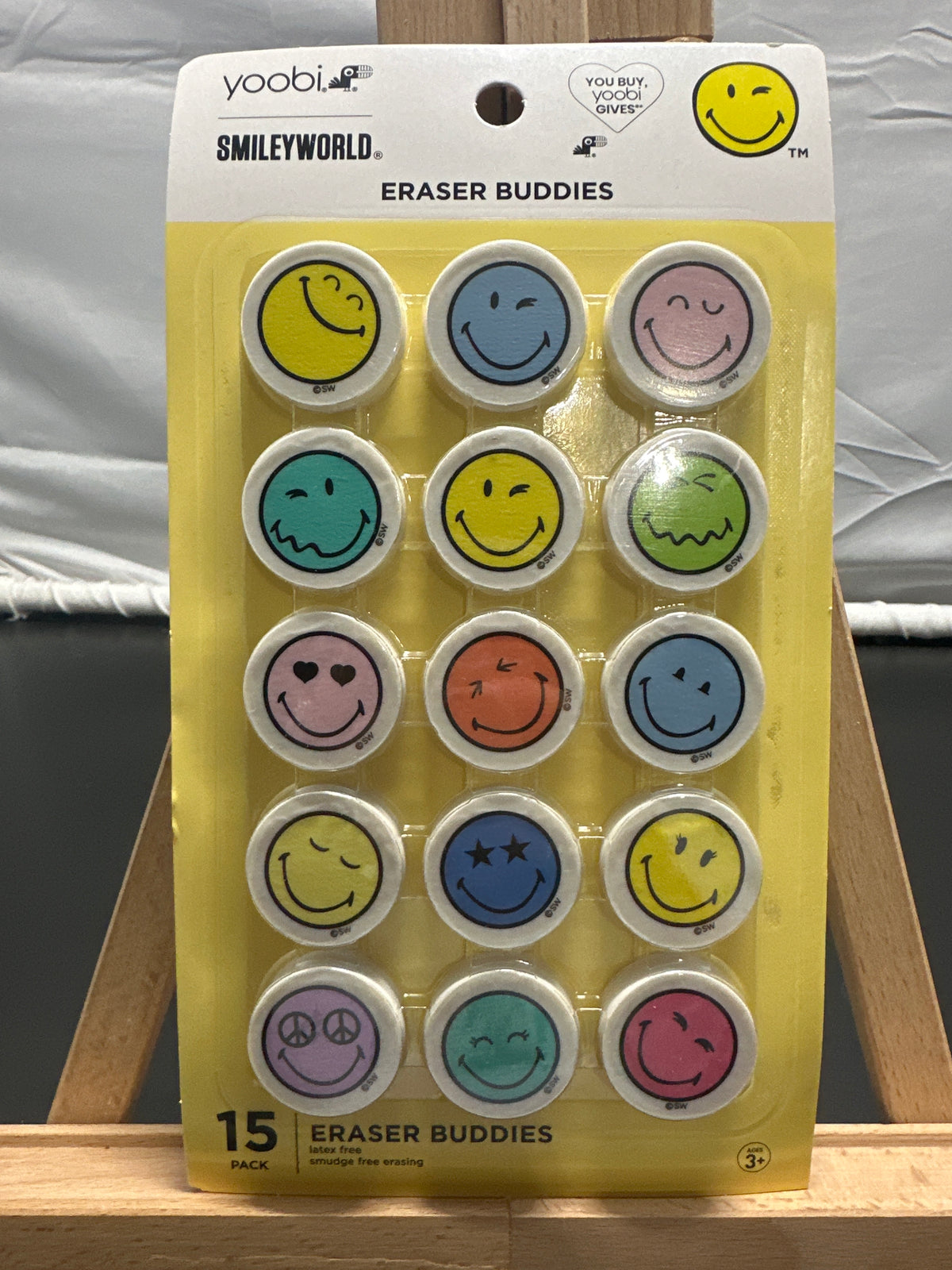 Yoobi SmileyWorld flat smiley eraser buddies 15 pack