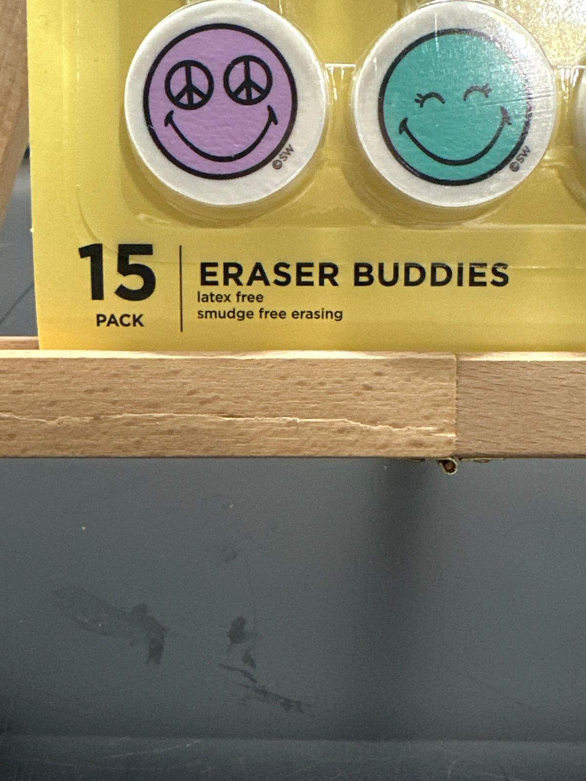Yoobi SmileyWorld eraser buddies packaging detail