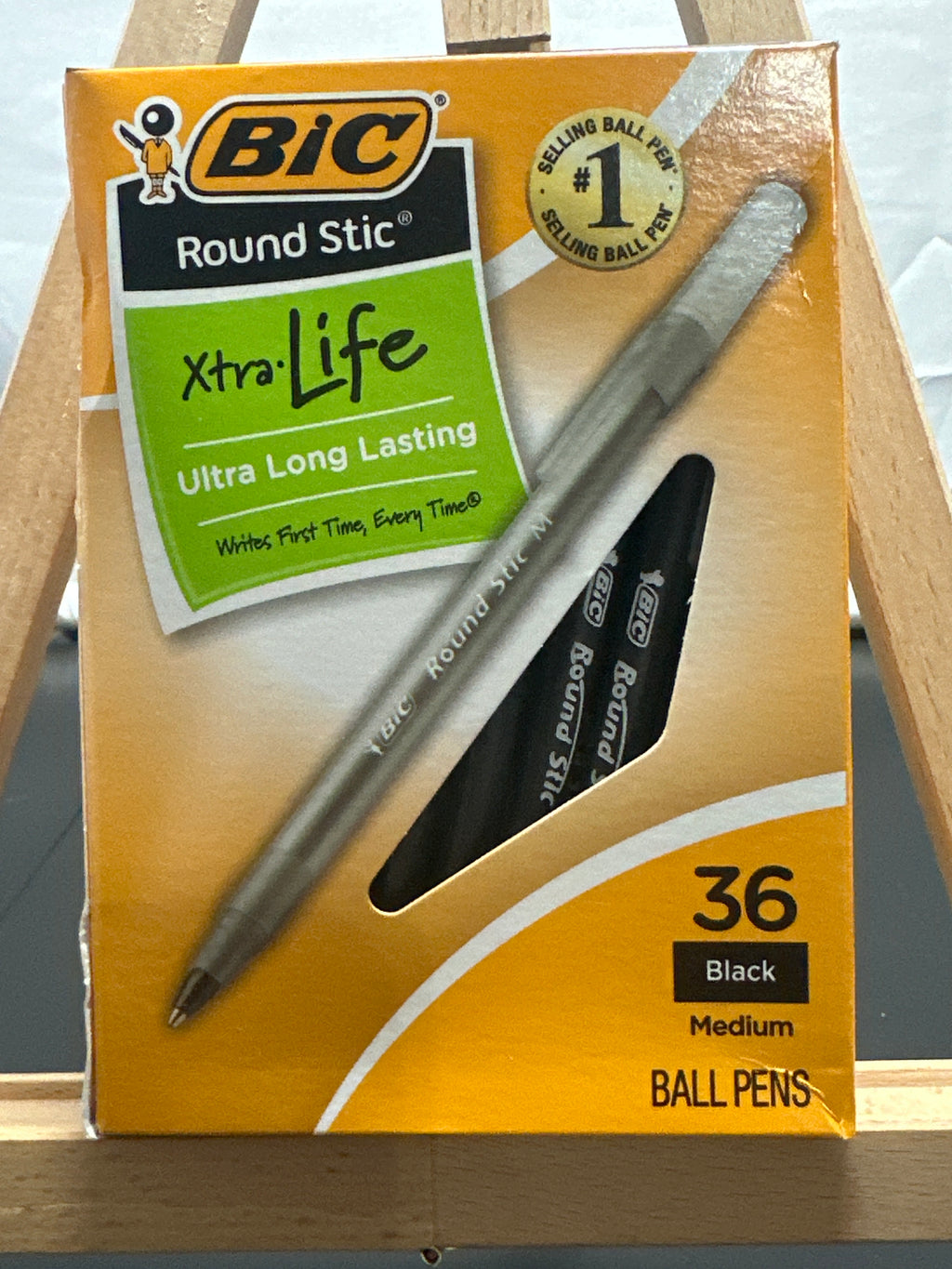 BIC Round Stic Xtra Life black medium ball pens 36 count
