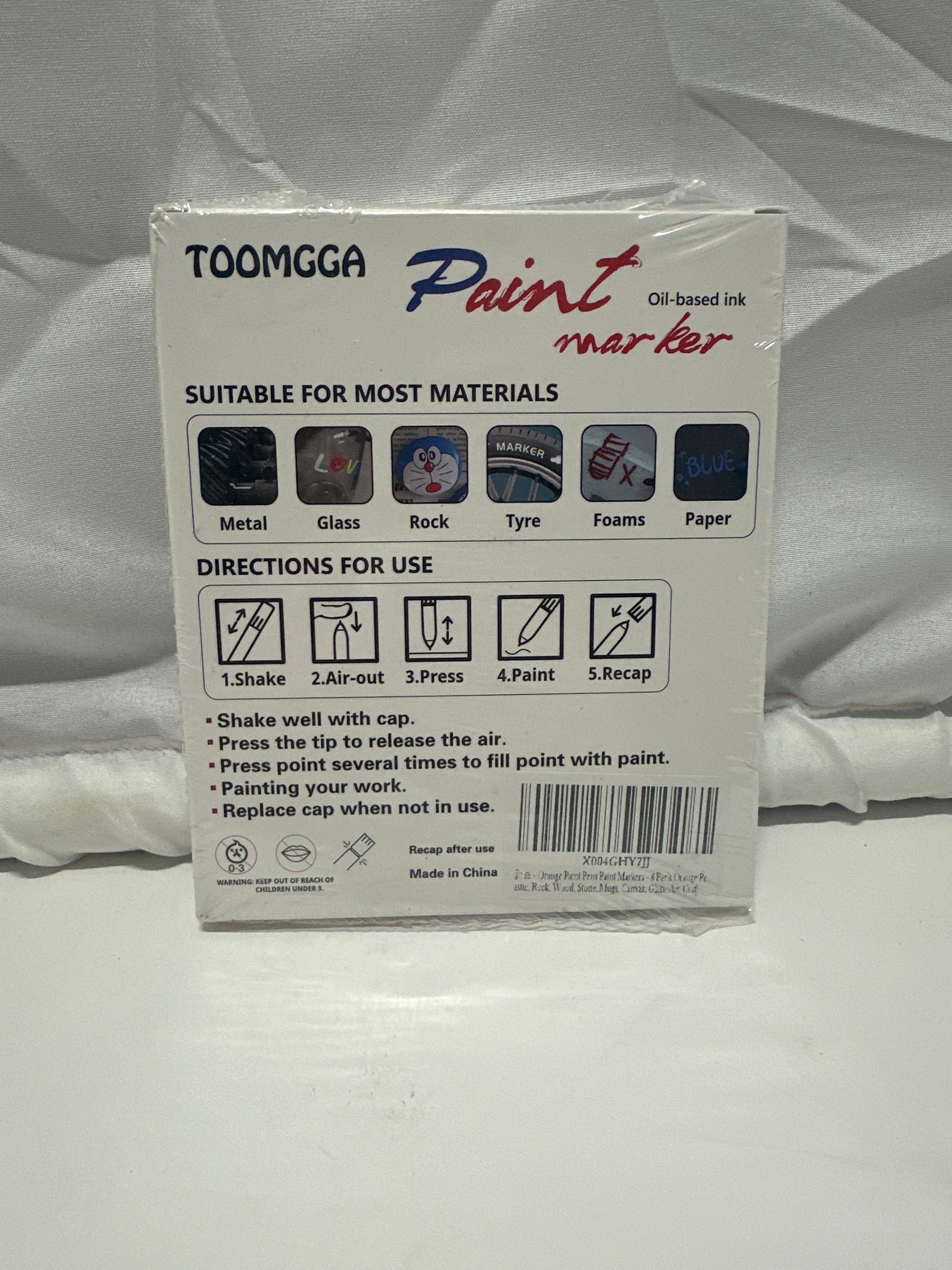 TOOMGGA Paint Markers Orange Oil Based Medium Tip 8 Pack