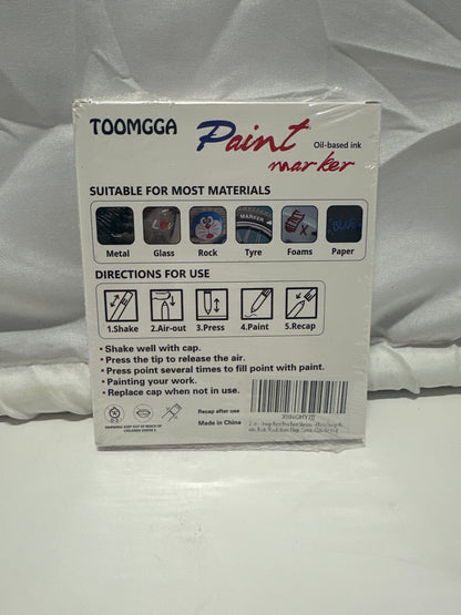 TOOMGGA Paint Markers Orange Oil Based Medium Tip 8 Pack