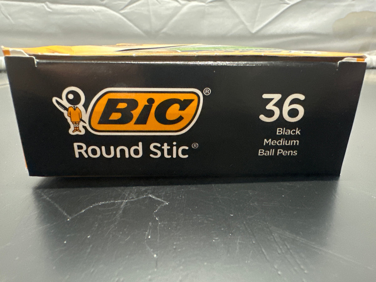 BIC Round Stic Xtra Life black ball pens package detail
