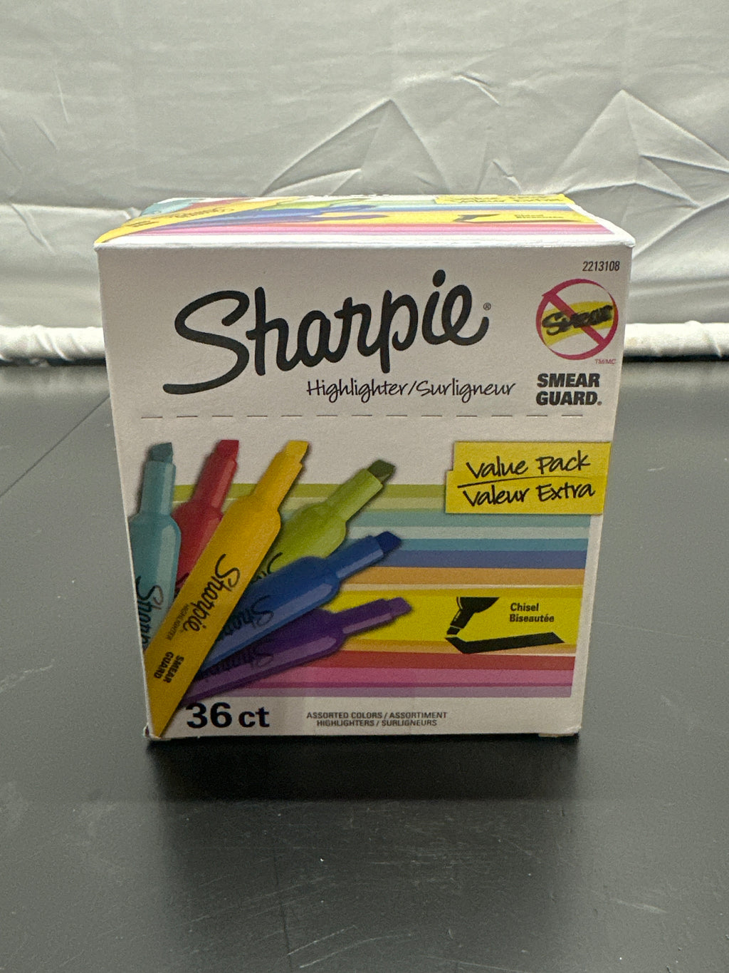Sharpie Smear Guard assorted chisel tip highlighters 36 count