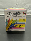 Sharpie Smear Guard assorted chisel tip highlighters 36 count