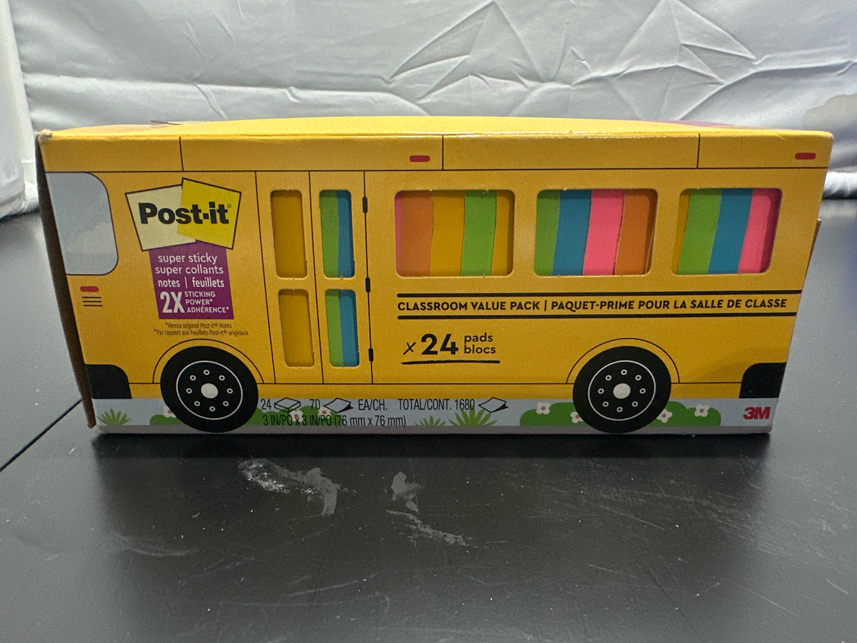 Post-it Super Sticky Notes classroom value pack package detail