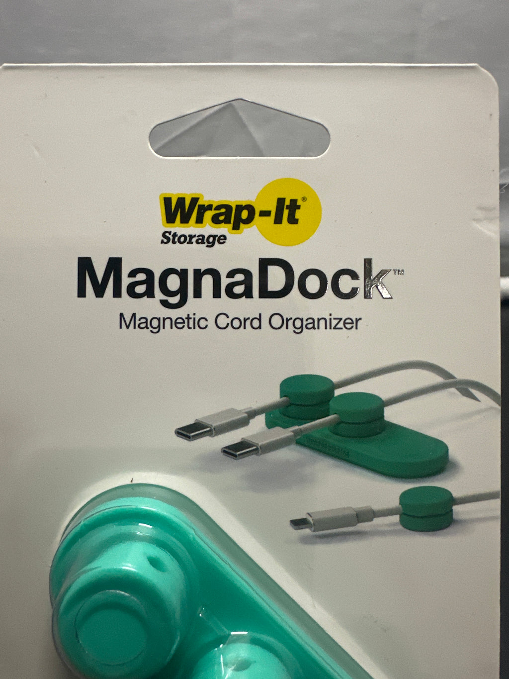 Wrap It Storage MagnaDock magnetic cord organizer detail