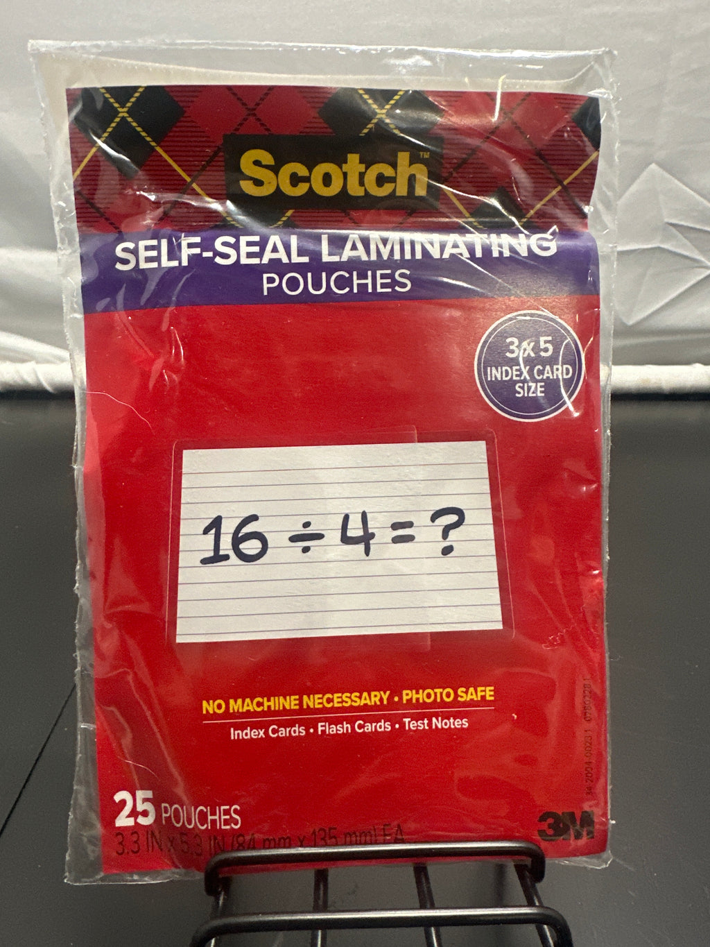 Scotch self-seal laminating pouches 3 by 5 index card size 25 count