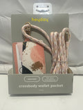 heyday Crossbody Wallet Pocket – Adjustable Phone Strap (Pink/Abstract)