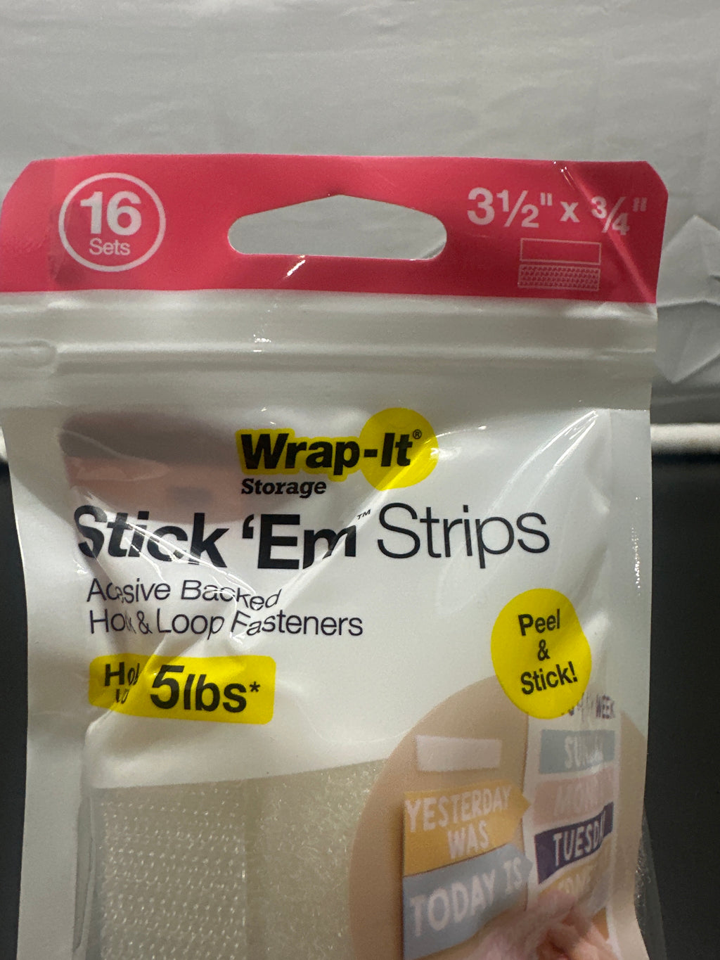 Wrap It Storage Stick Em strips package detail