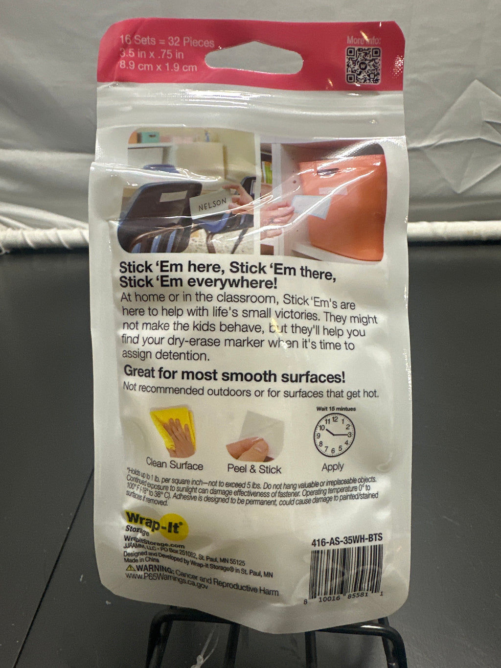 Wrap It Storage Stick Em strips package detail