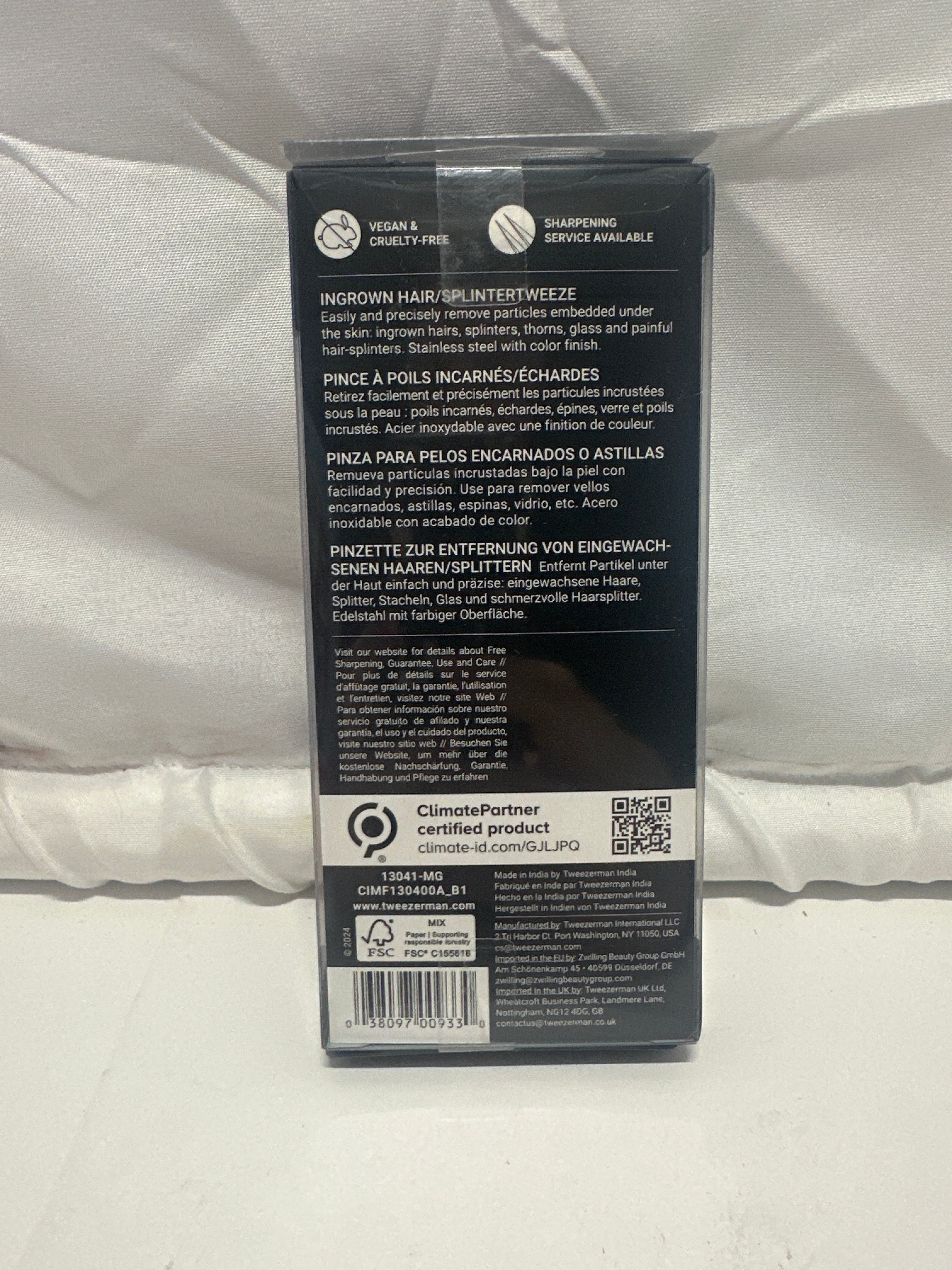 Tweezerman Ingrown Hair / Splinter Tweeze – Precision Stainless Steel Tweezers