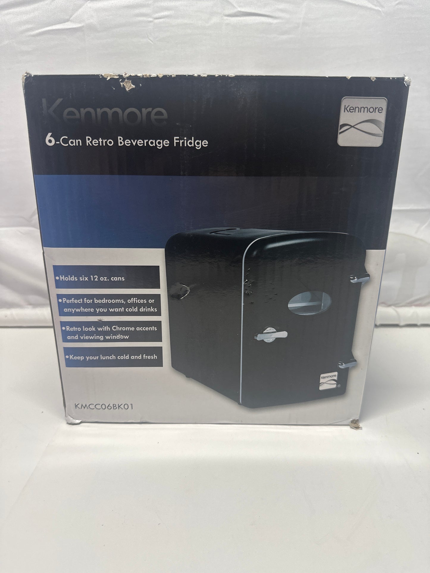 Kenmore 6-Can Retro Mini Fridge – Compact Beverage Cooler (Black)