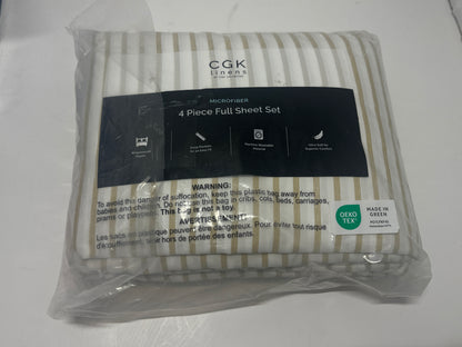 CGK Linens Beige Stripe Sheet Set – Full Size (New)