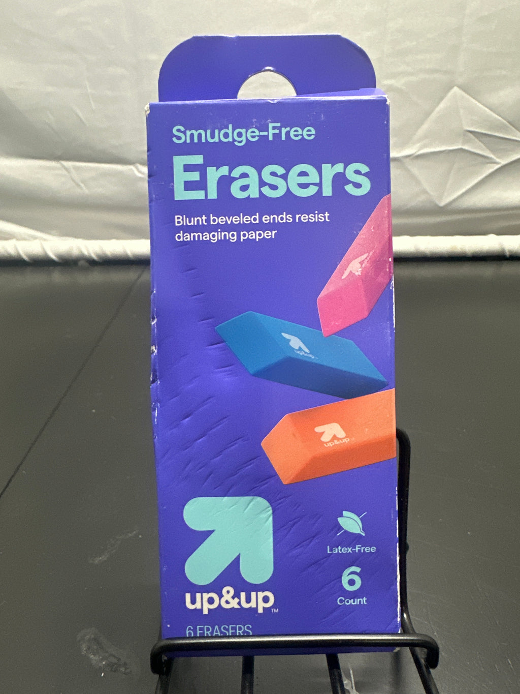 up&up 6 count smudge-free erasers packaging
