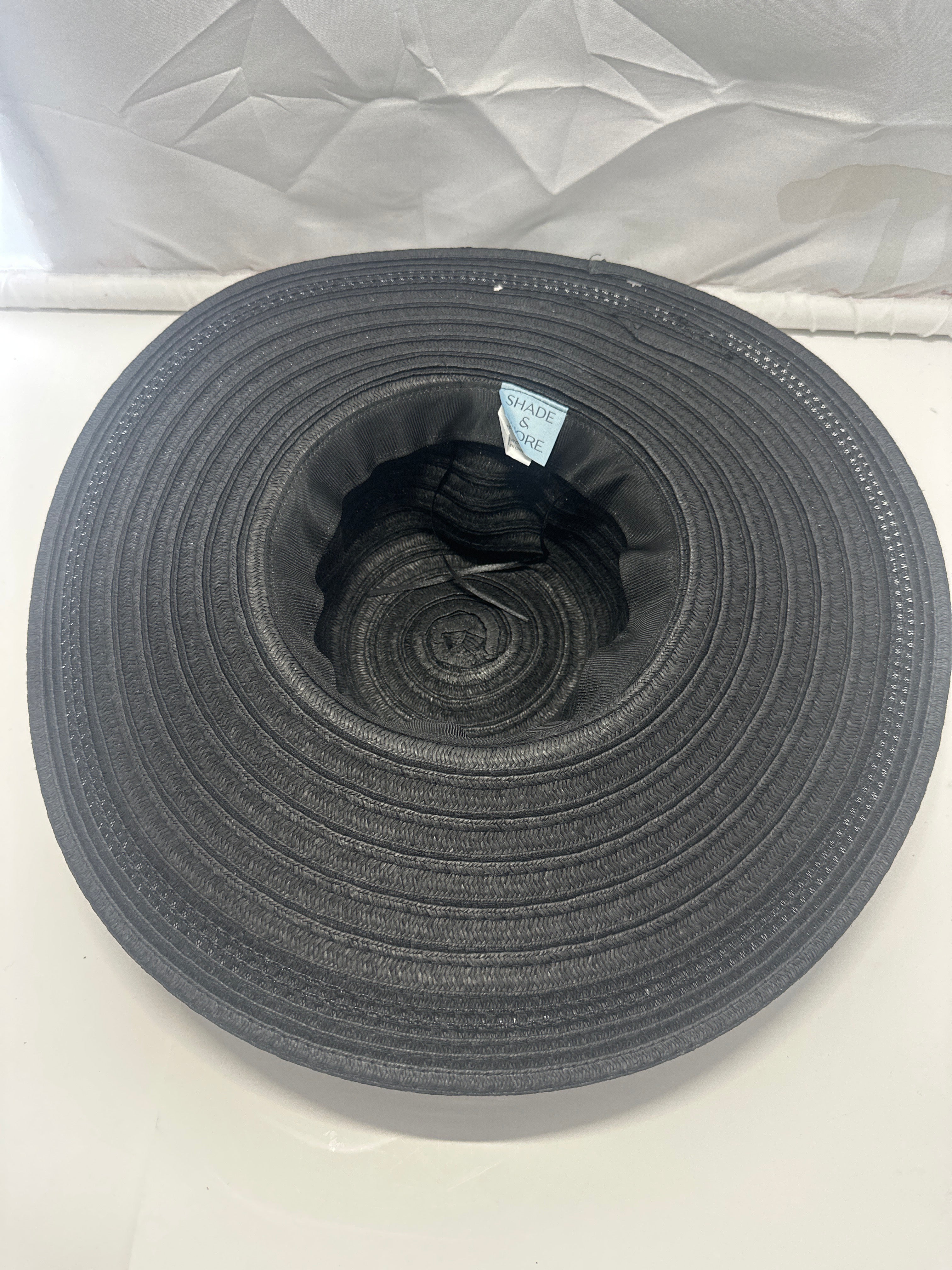 Shade & Shore Black Wide Brim Straw Sun Hat Women’s Beach Hat
