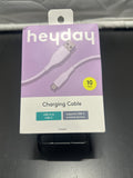 heyday Pastel Purple 10ft USB-A to USB-C silicone charging cable view 1