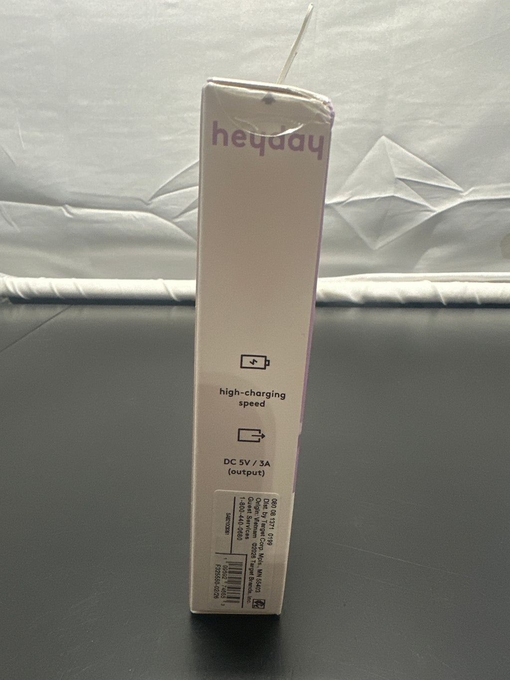heyday Pastel Purple 10ft USB-A to USB-C silicone charging cable view 3