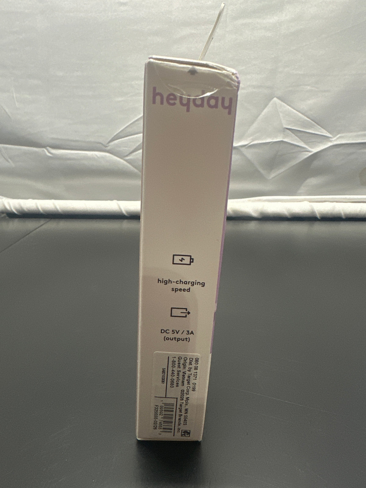 heyday Pastel Purple 10ft USB-A to USB-C silicone charging cable view 3