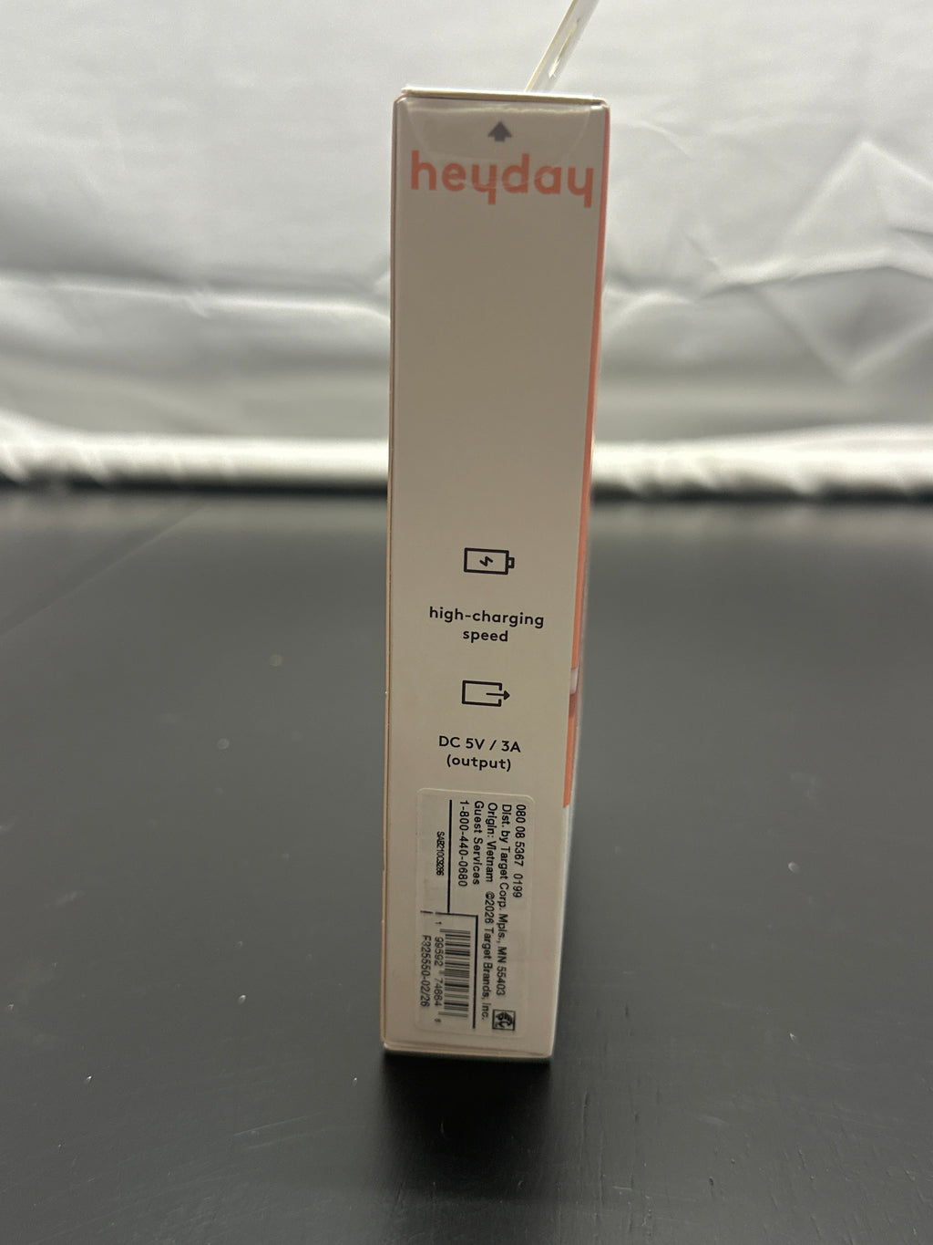 heyday Pastel Pink 10ft USB-A to USB-C silicone cable view 3