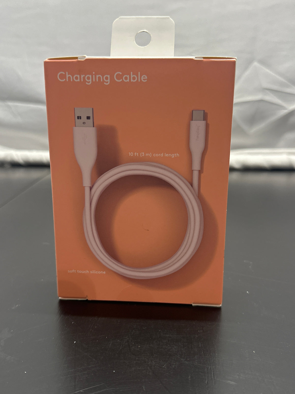 heyday Pastel Pink 10ft USB-A to USB-C silicone cable view 4