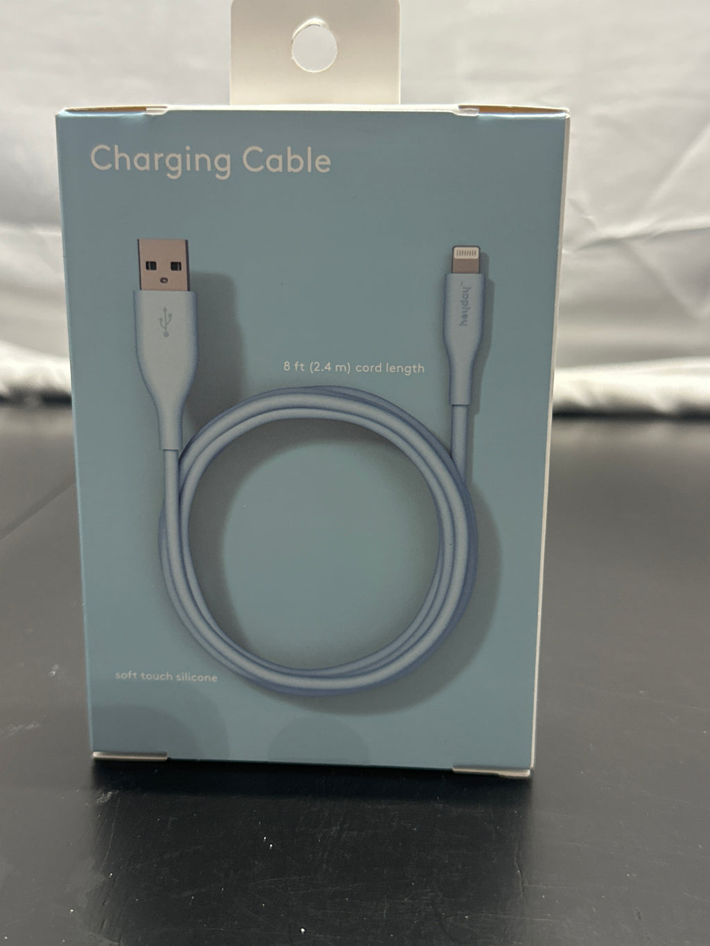 heyday Pastel Blue 8ft USB-A to Lightning Silicone Charging Cable