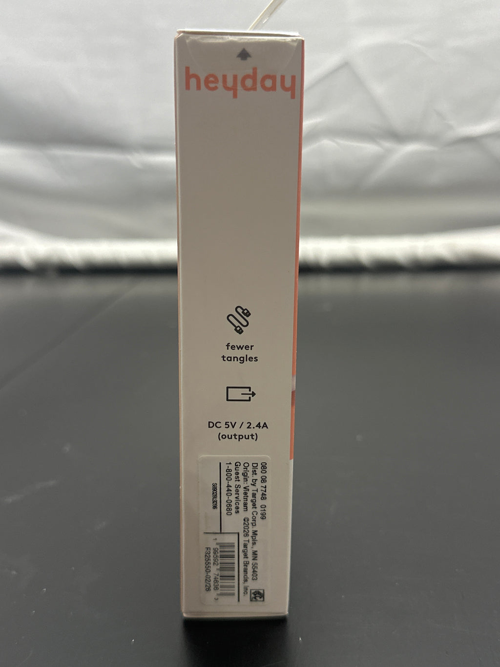 heyday Pastel Pink 8ft USB-A to Lightning Silicone Charging Cable