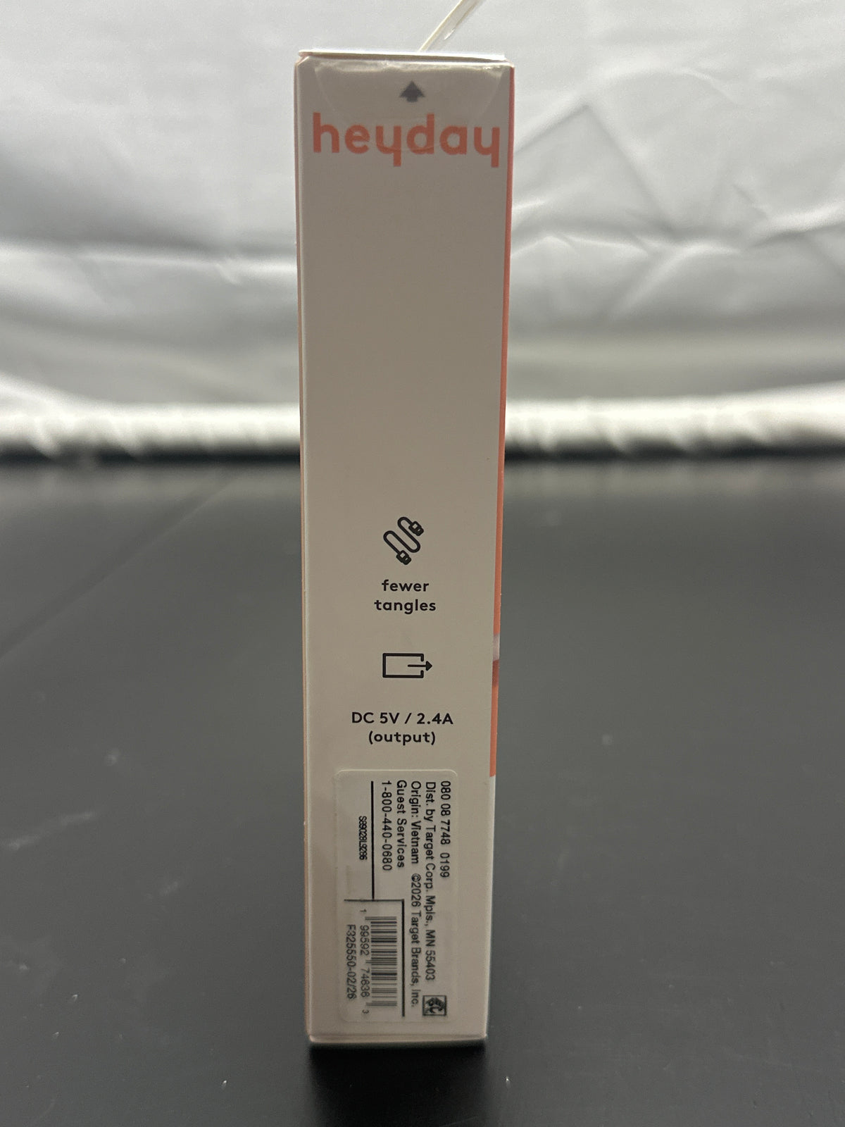 heyday Pastel Pink 8ft USB-A to Lightning Silicone Charging Cable