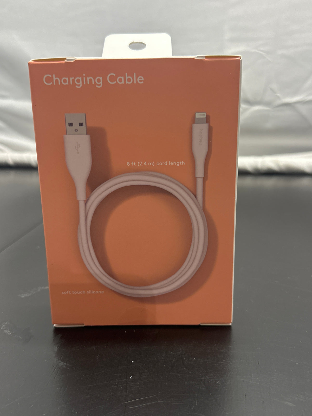 heyday Pastel Pink 8ft USB-A to Lightning Silicone Charging Cable