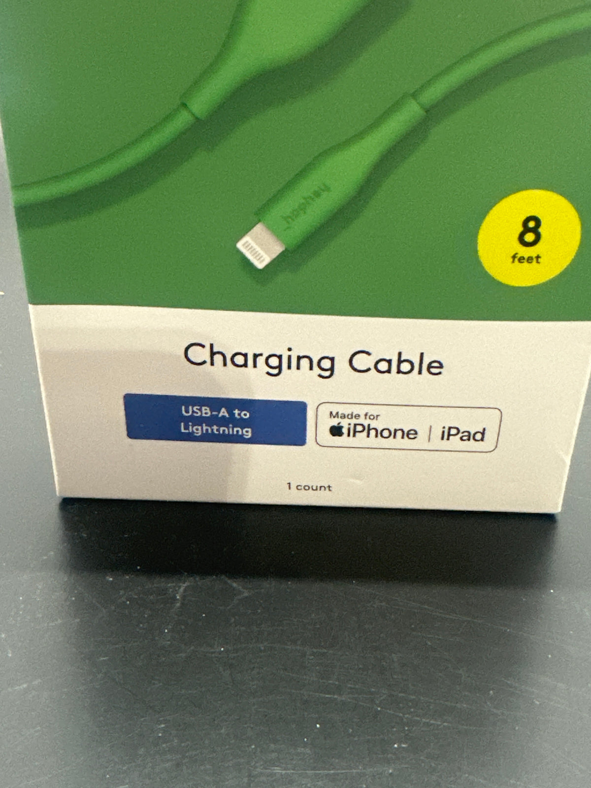 heyday Apple Green 8ft USB-A to Lightning Silicone Charging Cable