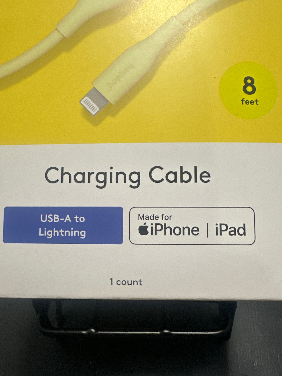 heyday Pastel Yellow 8ft USB-A to Lightning Silicone Charging Cable