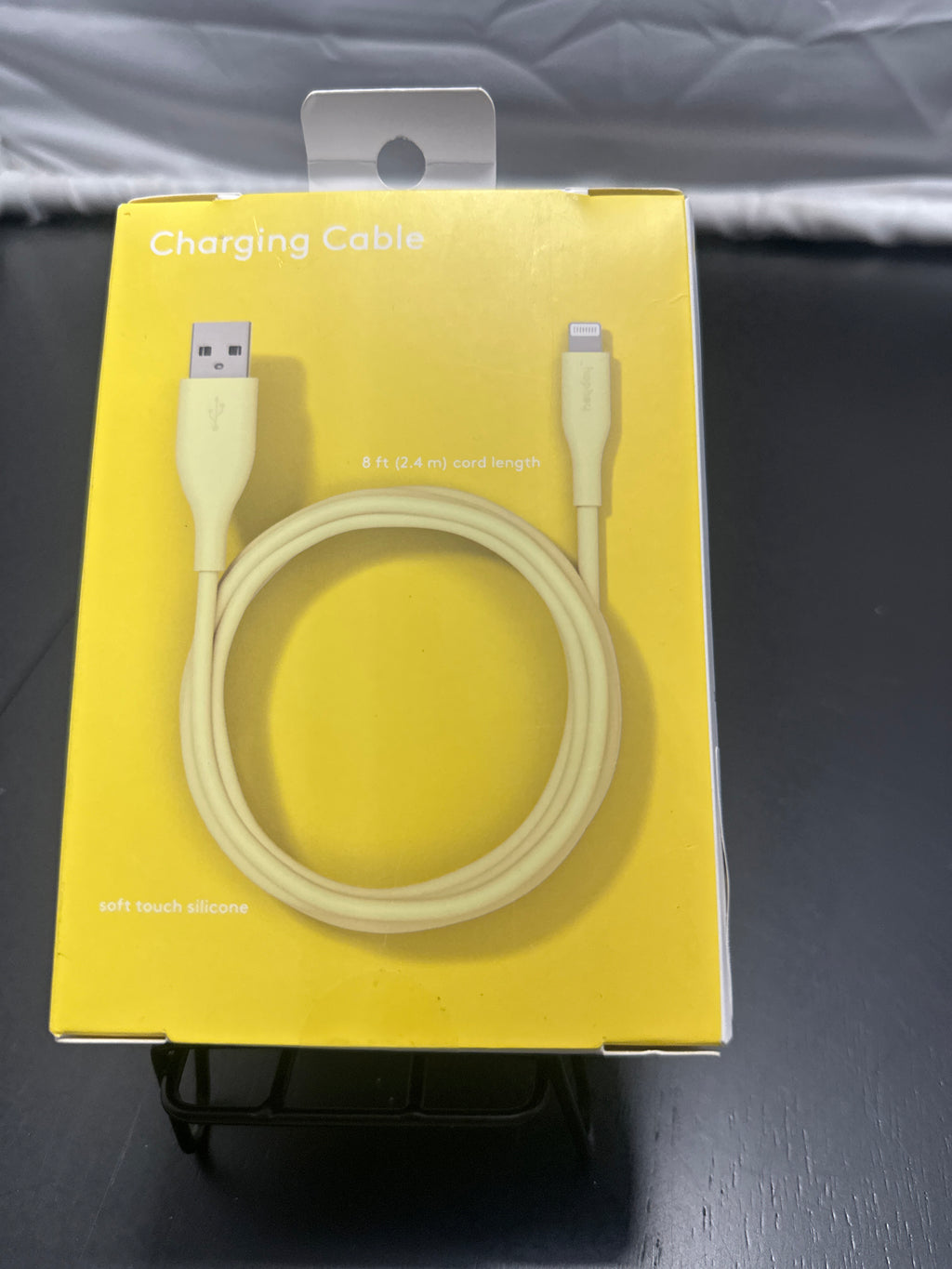 heyday Pastel Yellow 8ft USB-A to Lightning Silicone Charging Cable